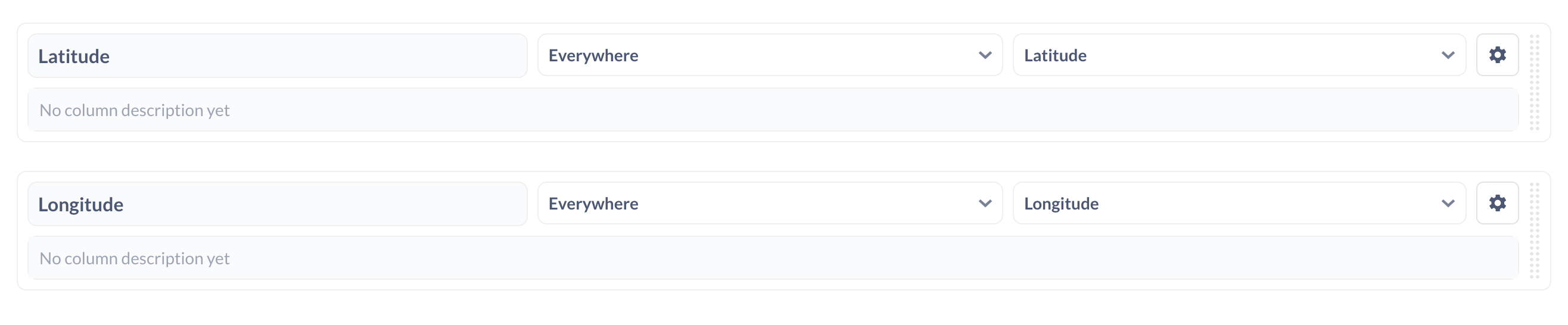Find the data model in the admin area of Metabase for the database and table in question.