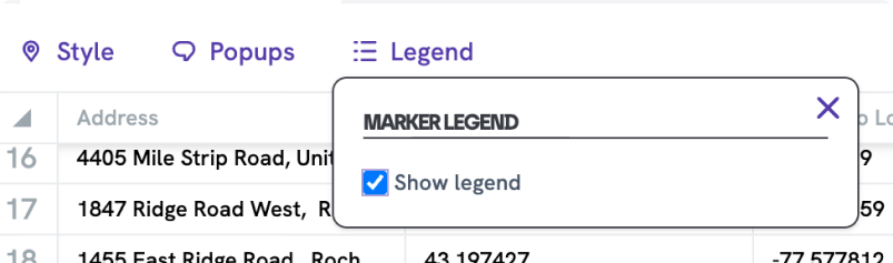 Legend Menu