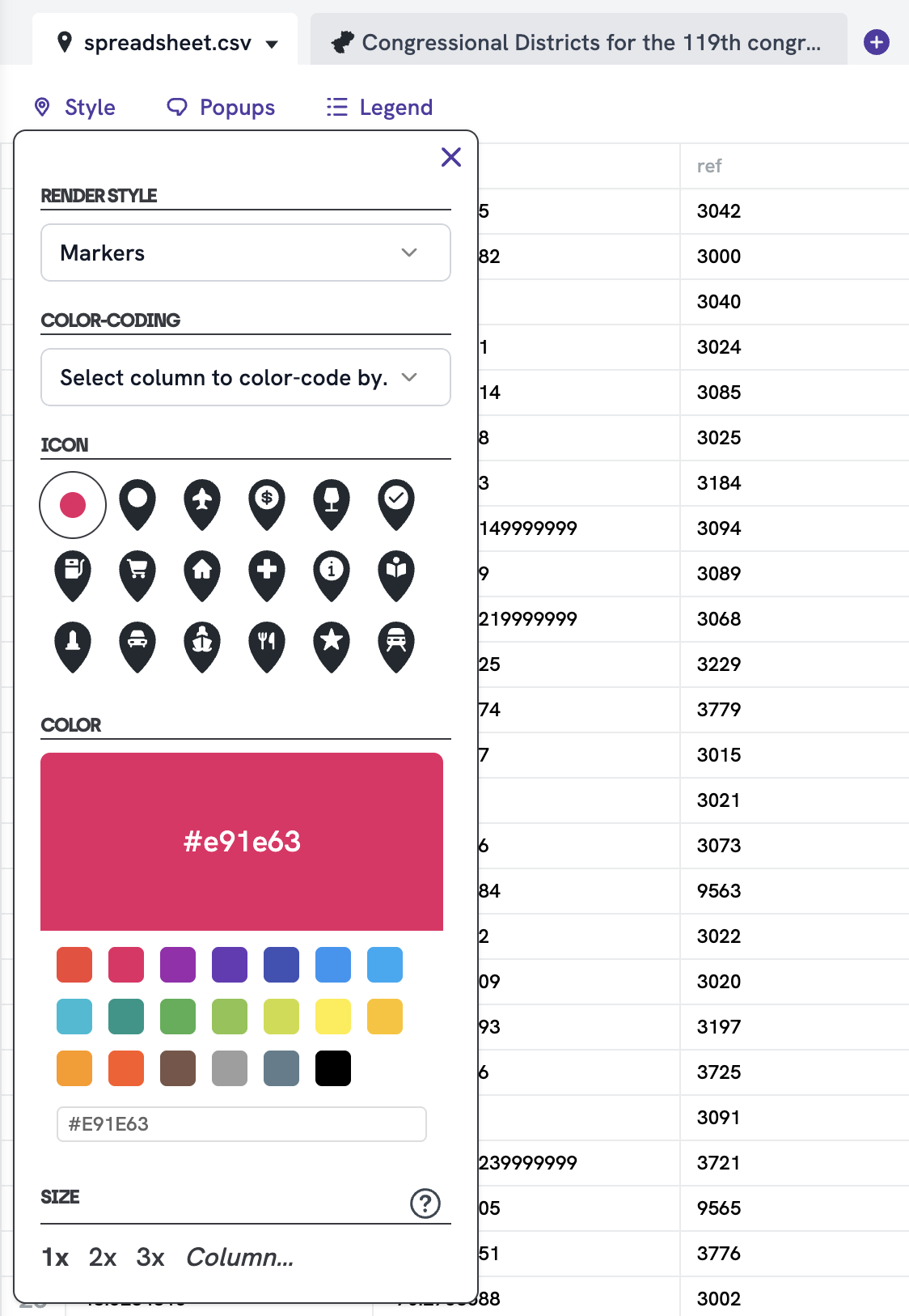 Screenshot of Style Menu