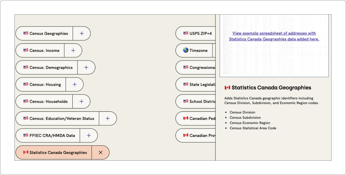 Geocodio - Statistics Canada geographies