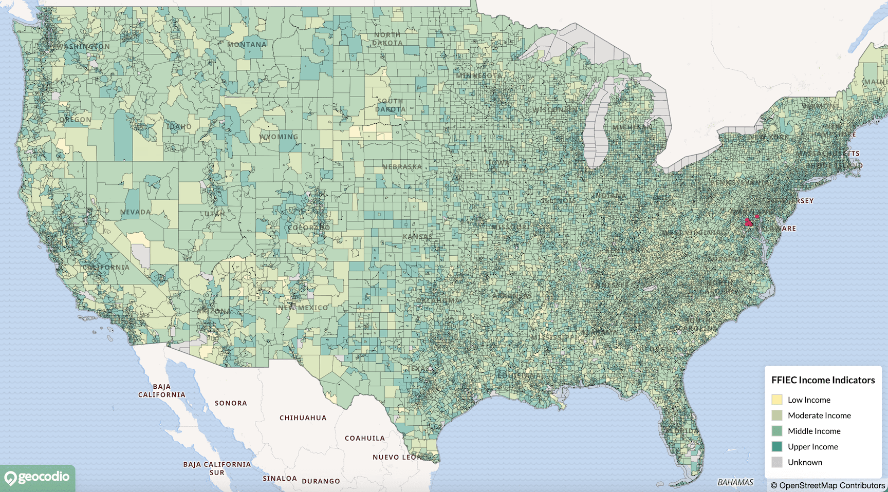 New layer includes Census tracts that are shaded based on their income level