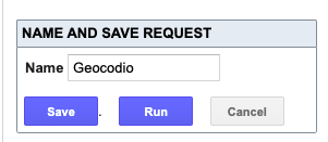 Naming the request Geocodio