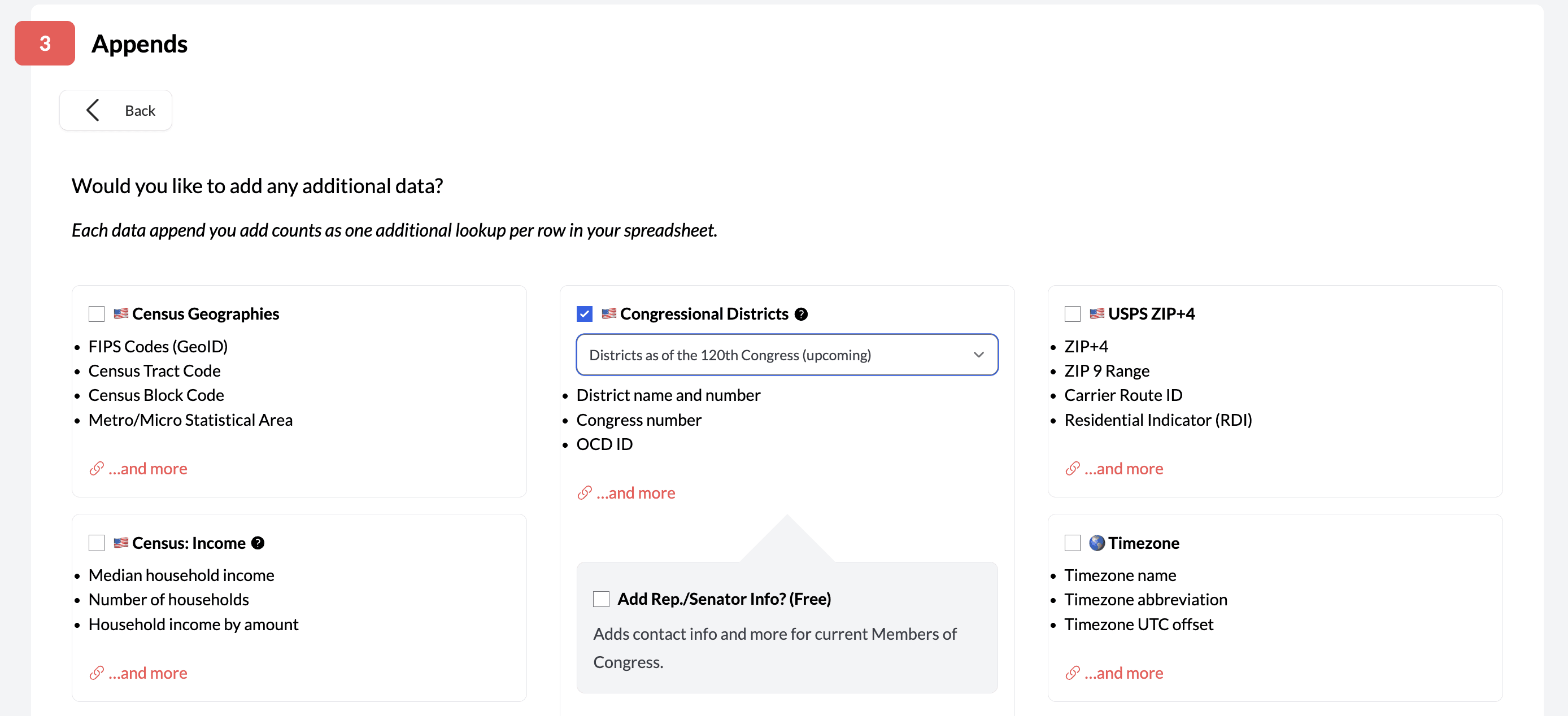Upload page - selecting 120th Congress